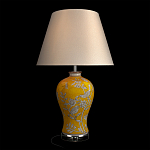 Настольная лампа желтая с изображением белых птиц Flight Among Acacia варинант исполнения - 2 | Loft Concept в Перми