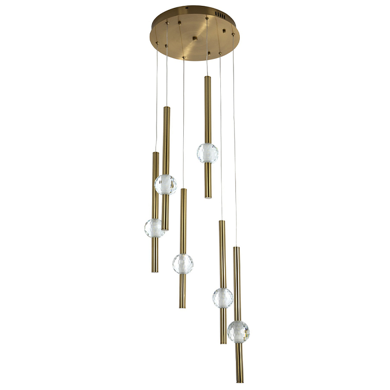 Каскадная люстра Celestin Spheres Brass Chandelier Прозрачный Латунь Каскадная люстра Celestin Spheres Brass Chandelier Прозрачный Латунь в Перми | Loft Concept
