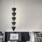 Подвесной светильник светодиодный в виде ряда черных металлических конусов  Herringbone варинант исполнения - 5 | Loft Concept в Перми