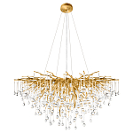 Люстра подвесная с прозрачными стеклянными подвесками в форме капель Диаметр 100 см Droplet Chandelier варинант исполнения - 2 | Loft Concept в Перми