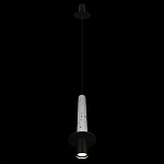 Подвесной светильник с узким цилиндрическим плафоном и черным металлическим декором Concrete Pipe варинант исполнения - 11 | Loft Concept в Перми