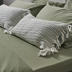 Чехол на подушку мятного цвета с бахромой и объемным узором Ethnic mix варинант исполнения - 5 | Loft Concept в Перми