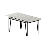 Стол обеденный с прямоугольной столешницей пыльного белого цвета на 4-х металлических ножках PAL ANCIENT WHITE варинант исполнения - 1 | Loft Concept в Перми