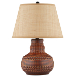 Настольная лампа темно-коричневая с тканевым абажуром в форме конуса Сhieftain варинант исполнения - 3 | Loft Concept в Перми