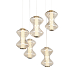 Люстра светодиодная с стеклянными волнообразными плафонами Amphora of Light варинант исполнения - 2 | Loft Concept в Перми