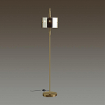 Торшер с круглым плафоном на высокой бронзовой ножке с вертикальным декором из металлических трубок Sohne варинант исполнения - 2 | Loft Concept в Перми