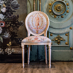 Стул из массива бука светло-серый с растительным орнаментом Raffael Angel Grey Chair варинант исполнения - 2 | Loft Concept в Перми