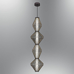 Подвесной светильник вертикальный с плетеным металлическим каркасом Metal Interweaving варинант исполнения - 2 | Loft Concept в Перми