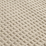 Плед из шерсти бежевого цвета с бахромой Waffle Comfort варинант исполнения - 2 | Loft Concept в Перми