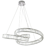 Подвесная люстра в виде изогнутых колец с хрустальным декором Ring Horizontal Oculus Chrome Light Chandelier варинант исполнения - 2 | Loft Concept в Перми