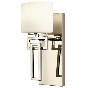 Бра с плафоном из стекла молочного цвета WINDOLF Nickel