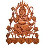 Панно из дерева Ганеша Panel With Animals варинант исполнения - 1 | Loft Concept в Перми