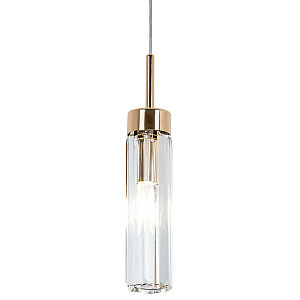 Подвесной светильник с плафоном из хрусталя Fernand Glass Gold Hanging Lamp
