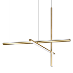 Люстра с 3-мя  пересекающимися цилиндрическими плафонами на тонких тросах Trumpet tube варинант исполнения - 1 | Loft Concept в Перми