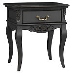 Тумба прикроватная черная из массива бука в стиле прованс Black Provence варинант исполнения - 1 | Loft Concept в Перми