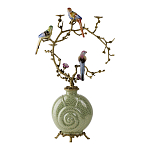 Подсвечник с декором из птиц на ветвях из фарфора с бронзовыми элементами Birds of Paradise варинант исполнения - 3 | Loft Concept в Перми