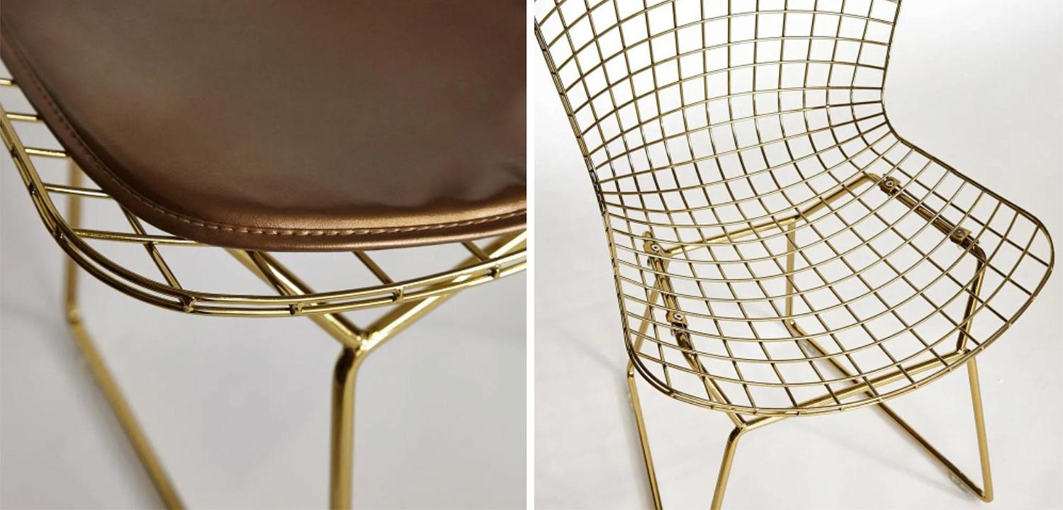 Стул Bertoia Chair Gold Стул Bertoia Chair Gold - Loft-Concept в Перми