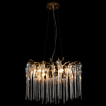 Люстра подвесная круглая в виде ветвей деревьев бронзового цвета с прозрачными подвесками-каплями Droplet Chandelier варинант исполнения - 4 | Loft Concept в Перми