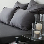 Постельное белье однотонное из сатина темно-серого цвета Eden Line варинант исполнения - 3 | Loft Concept в Перми