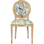 Стул из массива бука бежевый с изображением птиц в саду Beige Green Chinoiserie Blue Bird Chair варинант исполнения - 1 | Loft Concept в Перми