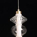 Подвесной светильник с вертикальной композицией из прозрачных и янтарных стеклянных шаров и ромбов Gabriel Scott Luna варинант исполнения - 9 | Loft Concept в Перми