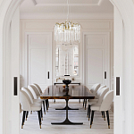 Люстра подвесная круглая в виде ветвей деревьев бронзового цвета с прозрачными подвесками-каплями Droplet Chandelier варинант исполнения - 7 | Loft Concept в Перми