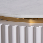 Тумбочка белая овальная с мраморной столешницей Thoroughbass варинант исполнения - 6 | Loft Concept в Перми