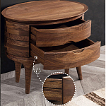 Прикроватный столик из дерева с 2-мя ящиками Moon Walnut Furniture варинант исполнения - 4 | Loft Concept в Перми