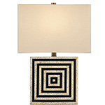 Настольная лампа с квадратным основанием и прямоугольным абажуром Neat Lines варинант исполнения - 3 | Loft Concept в Перми