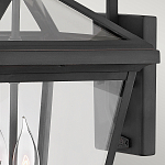 Настенный фонарь черного цвета с прозрачным стеклянным плафоном трапециевидной формы Hinkley варинант исполнения - 5 | Loft Concept в Перми