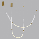 Подвесной светильник с 3-мя изогнутыми плафонами и белыми декоративными шариками PEARLS Suspension варинант исполнения - 3 | Loft Concept в Перми