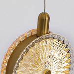 Подвесной светильник с плафонами из рельефного стекла Peony Glass Bronze Six варинант исполнения - 3 | Loft Concept в Перми