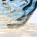 Настольная лампа со белым конусным абажуром и прозрачным голубым стеклянным основанием Quintiesse варинант исполнения - 5 | Loft Concept в Перми