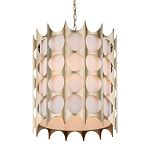 Подвесной светильник в форме цилиндра с фактурным серебряным каркасом и тканевым абажуром Silver Honeycomb варинант исполнения - 1 | Loft Concept в Перми