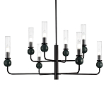 Люстра с 8-ю плафонами в форме стеклянных трубок и мраморных декоративных элементов Montreal варинант исполнения - 2 | Loft Concept в Перми