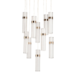 Люстра каскадная с прозрачными цилиндрическими плафонами Jenae Glass Tube Lighting варинант исполнения - 1 | Loft Concept в Перми