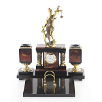 Настольный письменный набор из яшмы с часами в подарочной упаковке Manager Organizer варинант исполнения - 1 | Loft Concept в Перми