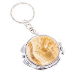 Зеркало брелок карманное двухстороннее из натурального камня Оникс Silver Stone Mirrors варинант исполнения - 4 | Loft Concept в Перми