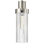 Подвесной светильник с стеклянным ребристым цилиндрическим плафоном Steps варинант исполнения - 3 | Loft Concept в Перми