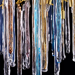 Люстра на подвесе с каркасом из металла и цветными подвесками из стекла Droplet Chandelier варинант исполнения - 2 | Loft Concept в Перми