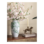 Ваза высокая с зелеными цветочными и птичьими мотивами Vase Inspired by Nature варинант исполнения - 3 | Loft Concept в Перми