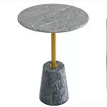 Кофейный столик круглый из мрамора серый Reliable Foundation варинант исполнения - 2 | Loft Concept в Перми