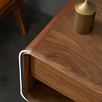 Прикроватная деревянная тумба с ящиком и нишей для хранения Moon Walnut Furniture варинант исполнения - 3 | Loft Concept в Перми
