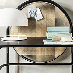 Письменный стол с круглой плетёной панелью для крепления заметок Allegory варинант исполнения - 3 | Loft Concept в Перми