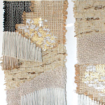 Триптих Геометрический гобелен бежевый Figurative Beige Wall Hangings варинант исполнения - 3 | Loft Concept в Перми