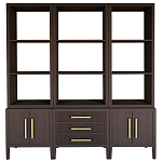 Модульный стеллаж Primo из трех составных элементов Темный орех варинант исполнения - 1 | Loft Concept в Перми