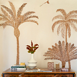 Обои с вышивкой ручной работы Deco Palms Raffia on linen варинант исполнения - 2 | Loft Concept в Перми