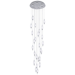 Большая каскадная люстра с хрустальными подвесками Esme Drops Crystal Chrome Cascade Chandelier 25 варинант исполнения - 1 | Loft Concept в Перми