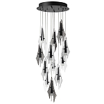 Люстра каскадная с 12-ю рельефными прозрачными плафонами Glass Pod  варинант исполнения - 4 | Loft Concept в Перми