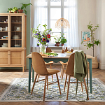 Деревянный обеденный стол Wavy Wooden Dining Table Green варинант исполнения - 6 | Loft Concept в Перми